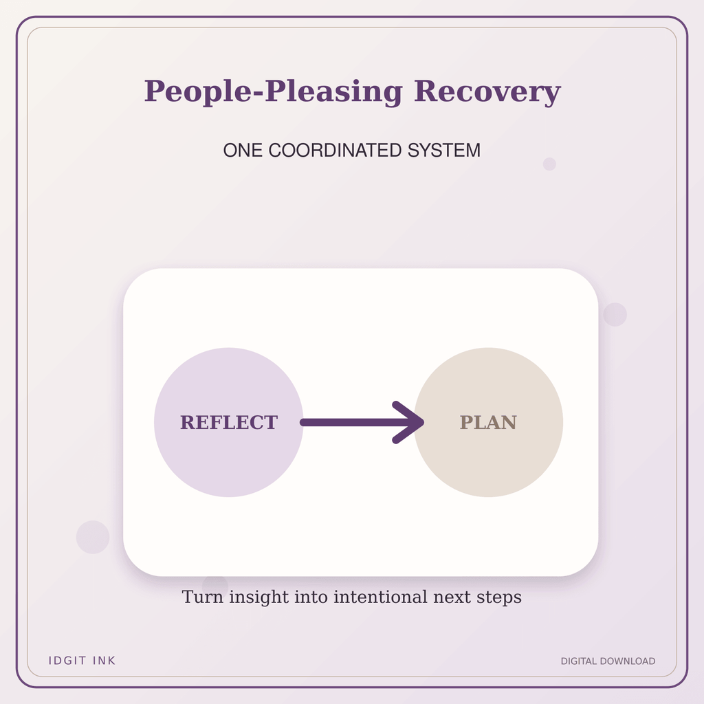 Idgit Ink People-Pleasing Recovery deluxe journal and planner bundle — topic-specific benefits and use cases