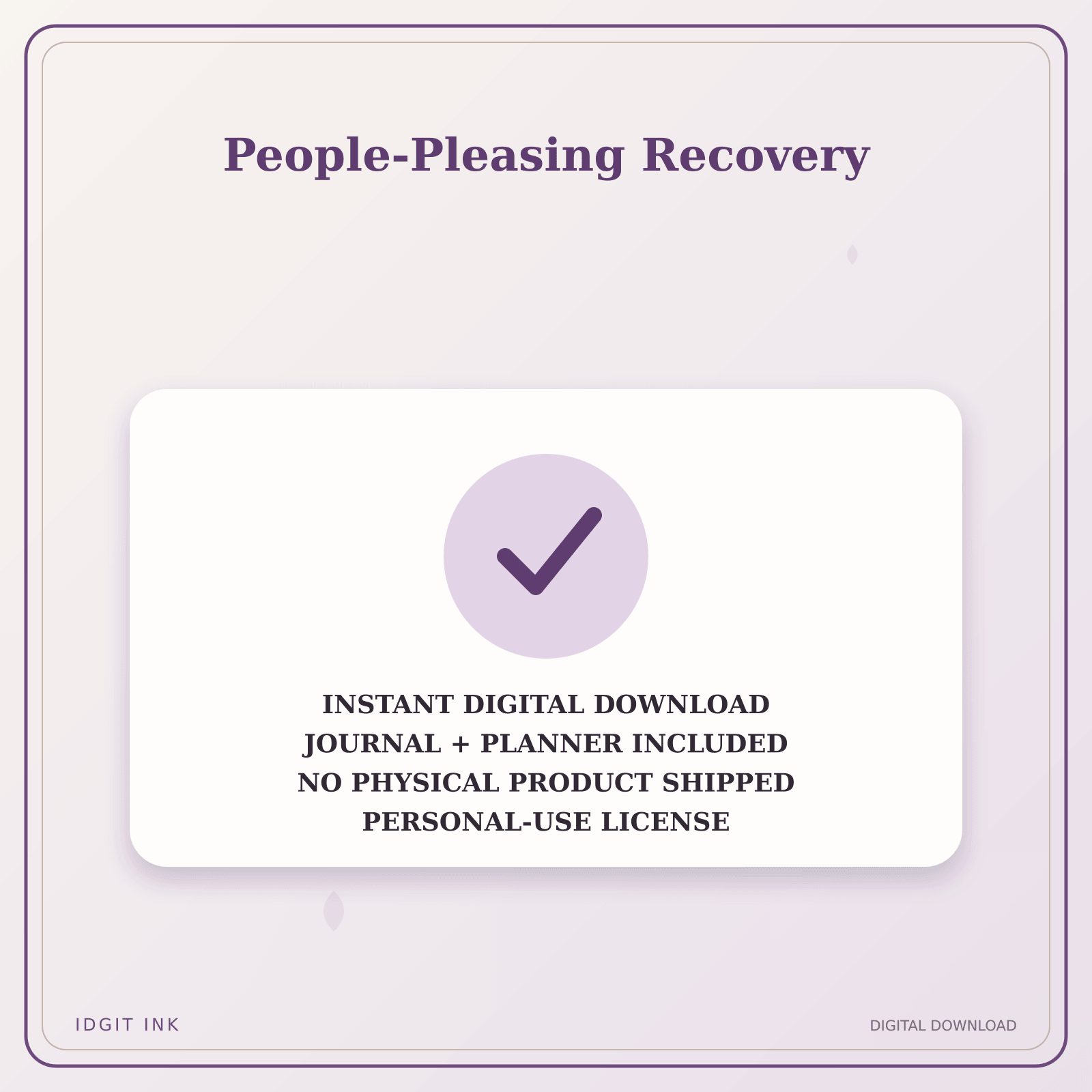 Idgit Ink People-Pleasing Recovery deluxe journal and planner bundle — instant download and no physical product notice