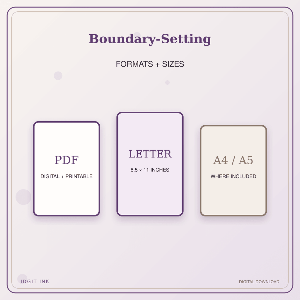 Idgit Ink Boundary-Setting deluxe journal and planner bundle — digital formats and available page sizes
