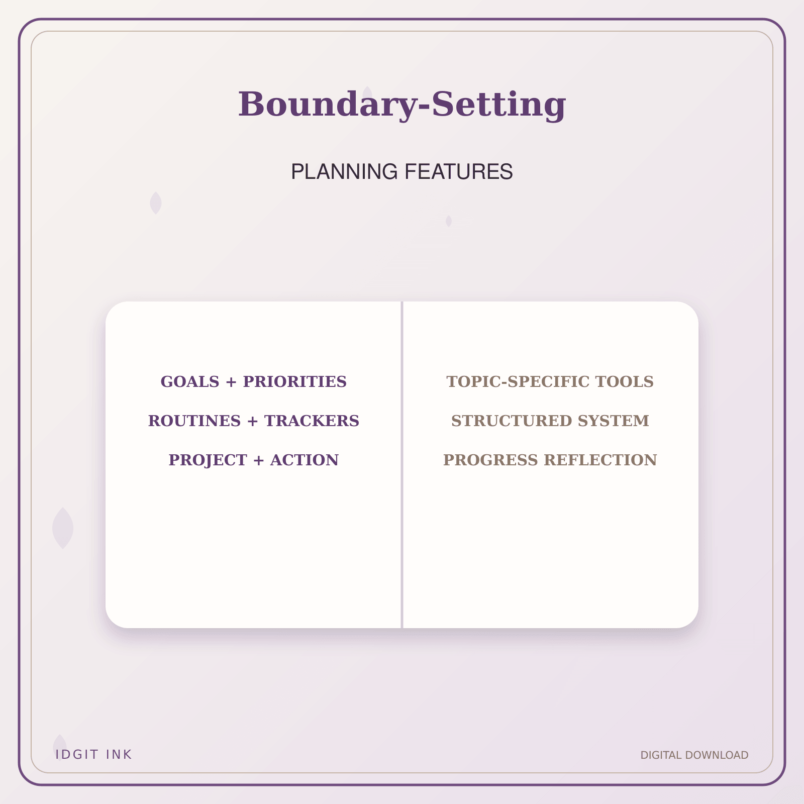 Idgit Ink Boundary-Setting deluxe journal and planner bundle — planner organization and planning features