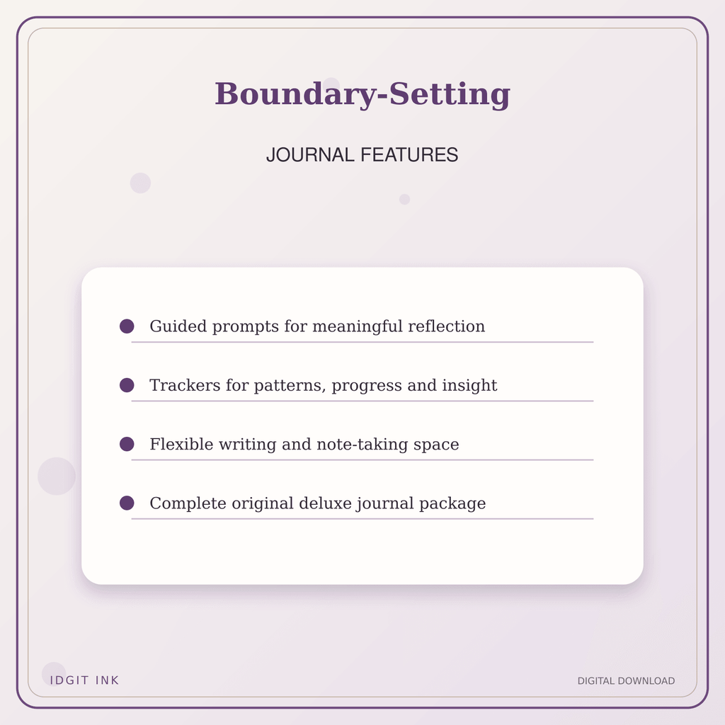 Idgit Ink Boundary-Setting deluxe journal and planner bundle — journal prompts and reflection features