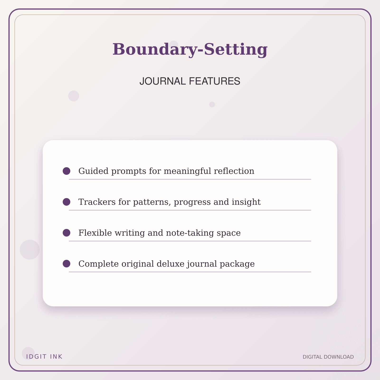 Idgit Ink Boundary-Setting deluxe journal and planner bundle — journal prompts and reflection features