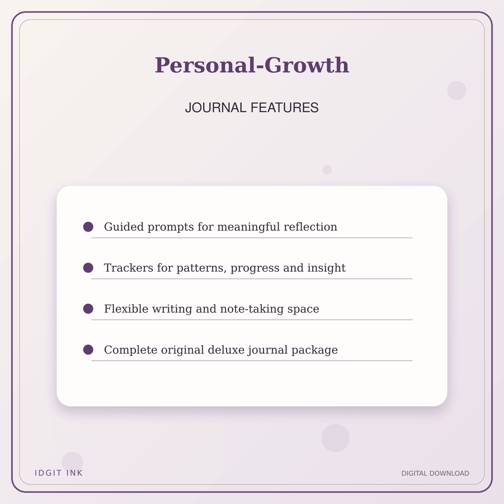 Idgit Ink Personal-Growth deluxe journal and planner bundle — journal prompts and reflection features