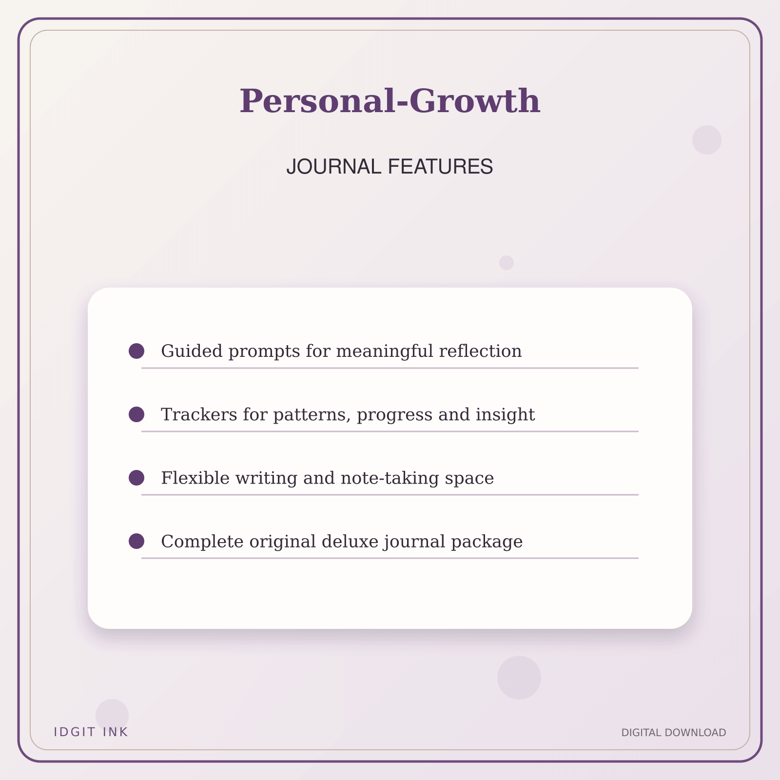 Idgit Ink Personal-Growth deluxe journal and planner bundle — journal prompts and reflection features