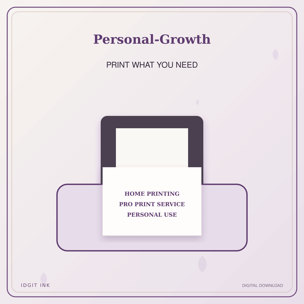 Idgit Ink Personal-Growth deluxe journal and planner bundle — home and professional printing information