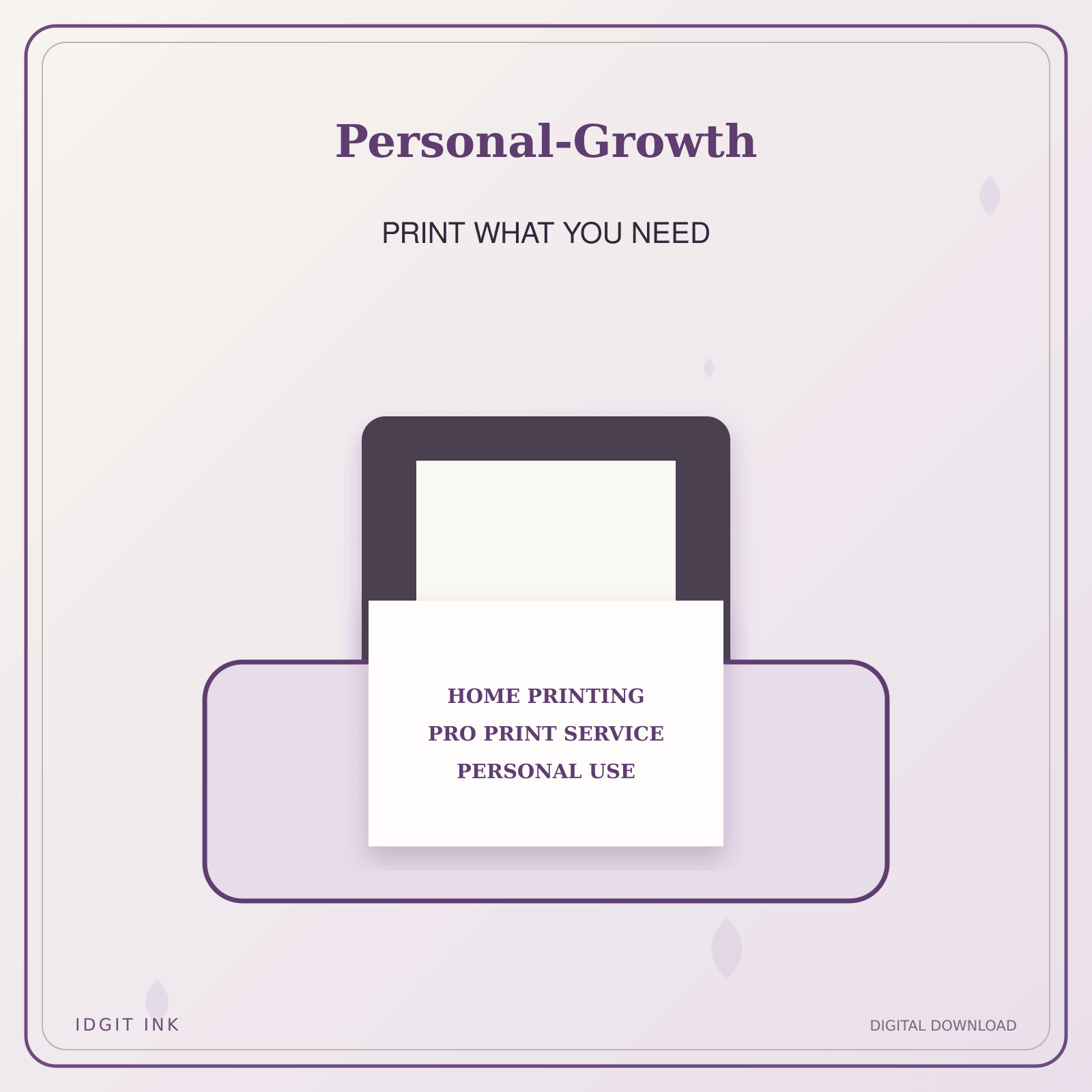 Idgit Ink Personal-Growth deluxe journal and planner bundle — home and professional printing information