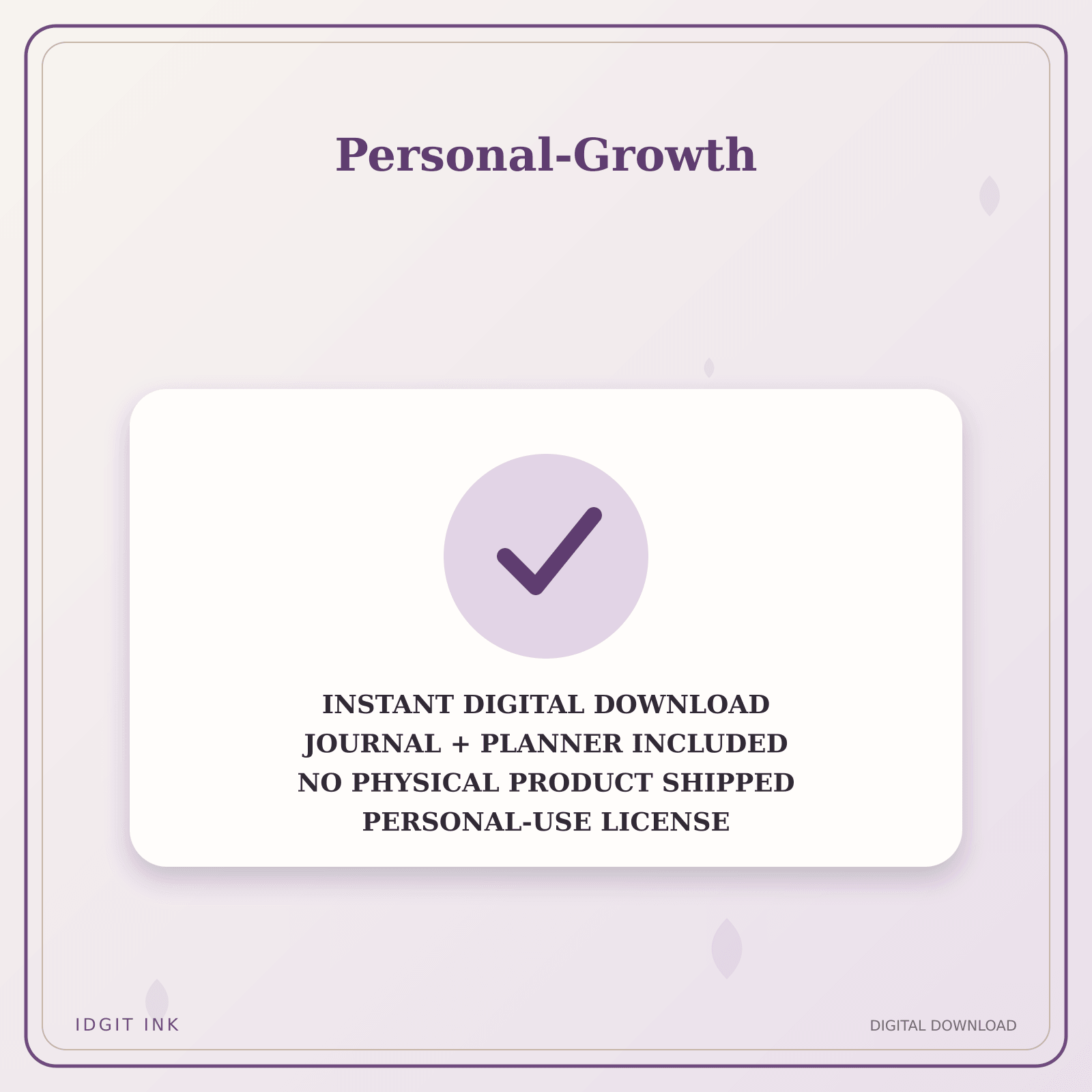 Idgit Ink Personal-Growth deluxe journal and planner bundle — instant download and no physical product notice