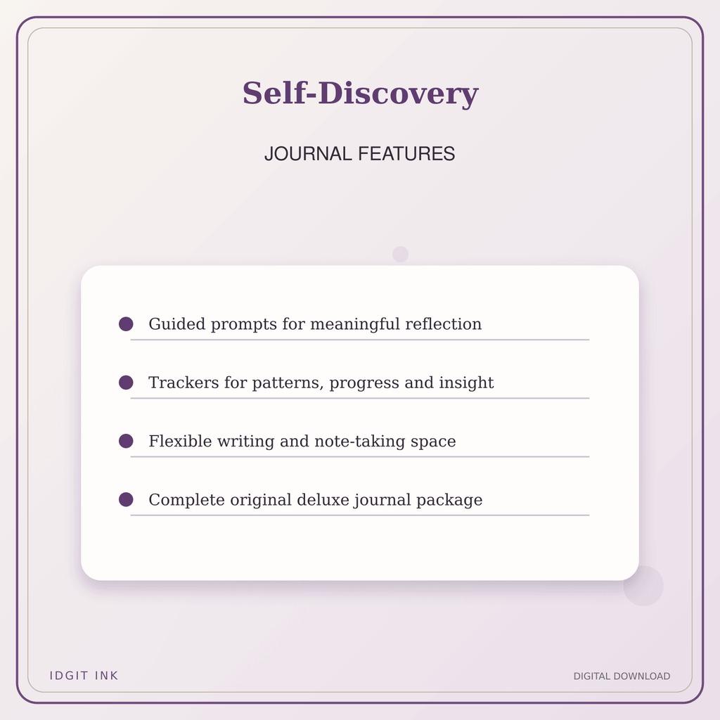 Idgit Ink Self-Discovery deluxe journal and planner bundle — journal prompts and reflection features