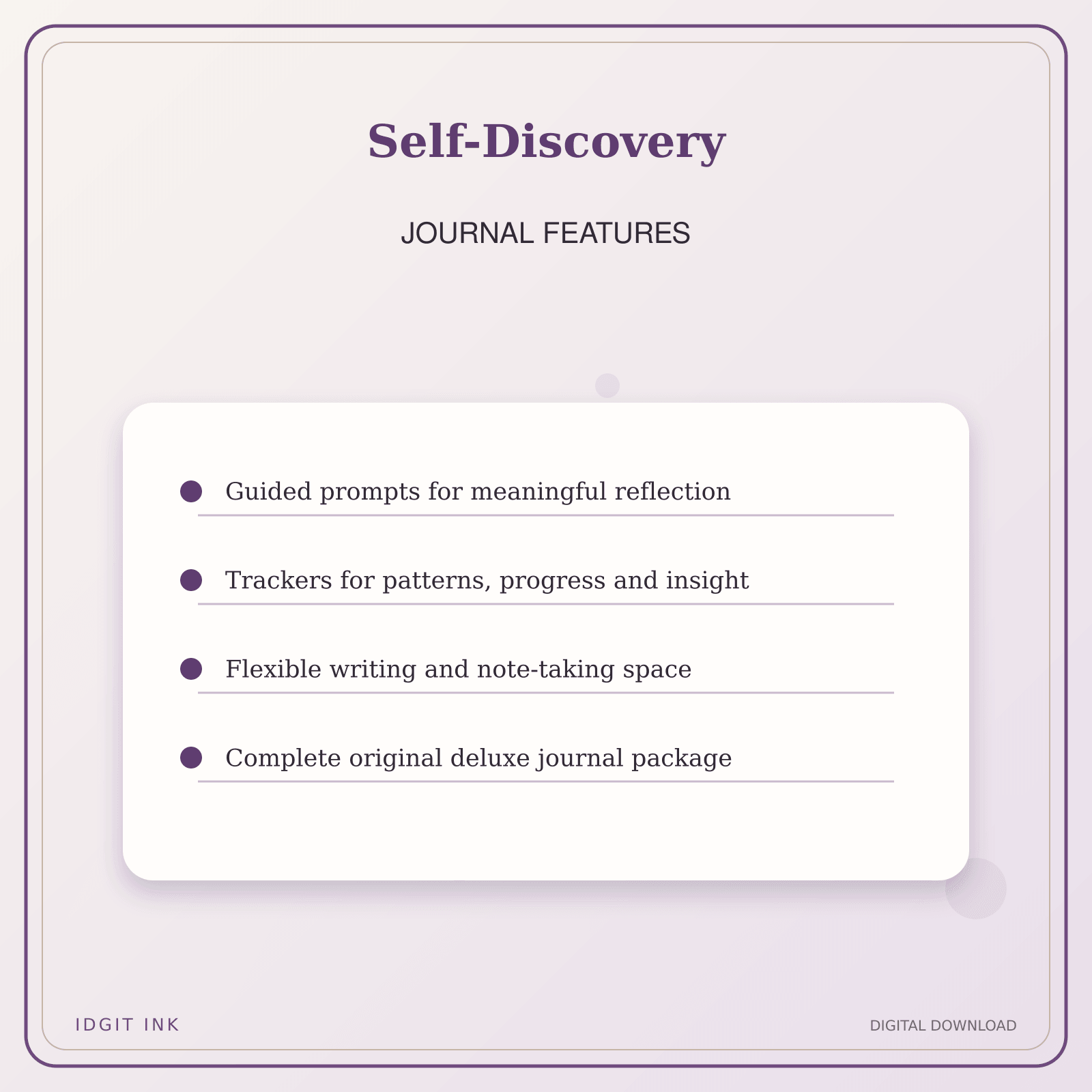 Idgit Ink Self-Discovery deluxe journal and planner bundle — journal prompts and reflection features