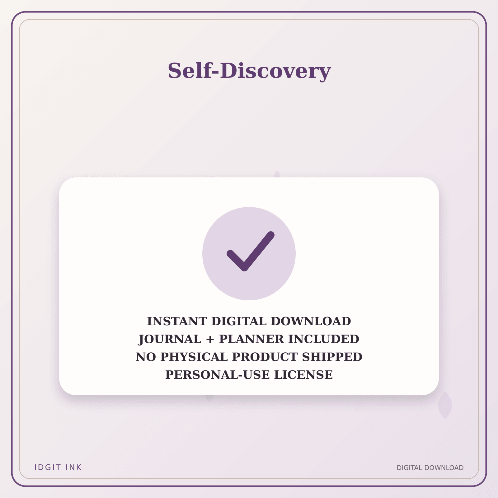 Idgit Ink Self-Discovery deluxe journal and planner bundle — instant download and no physical product notice
