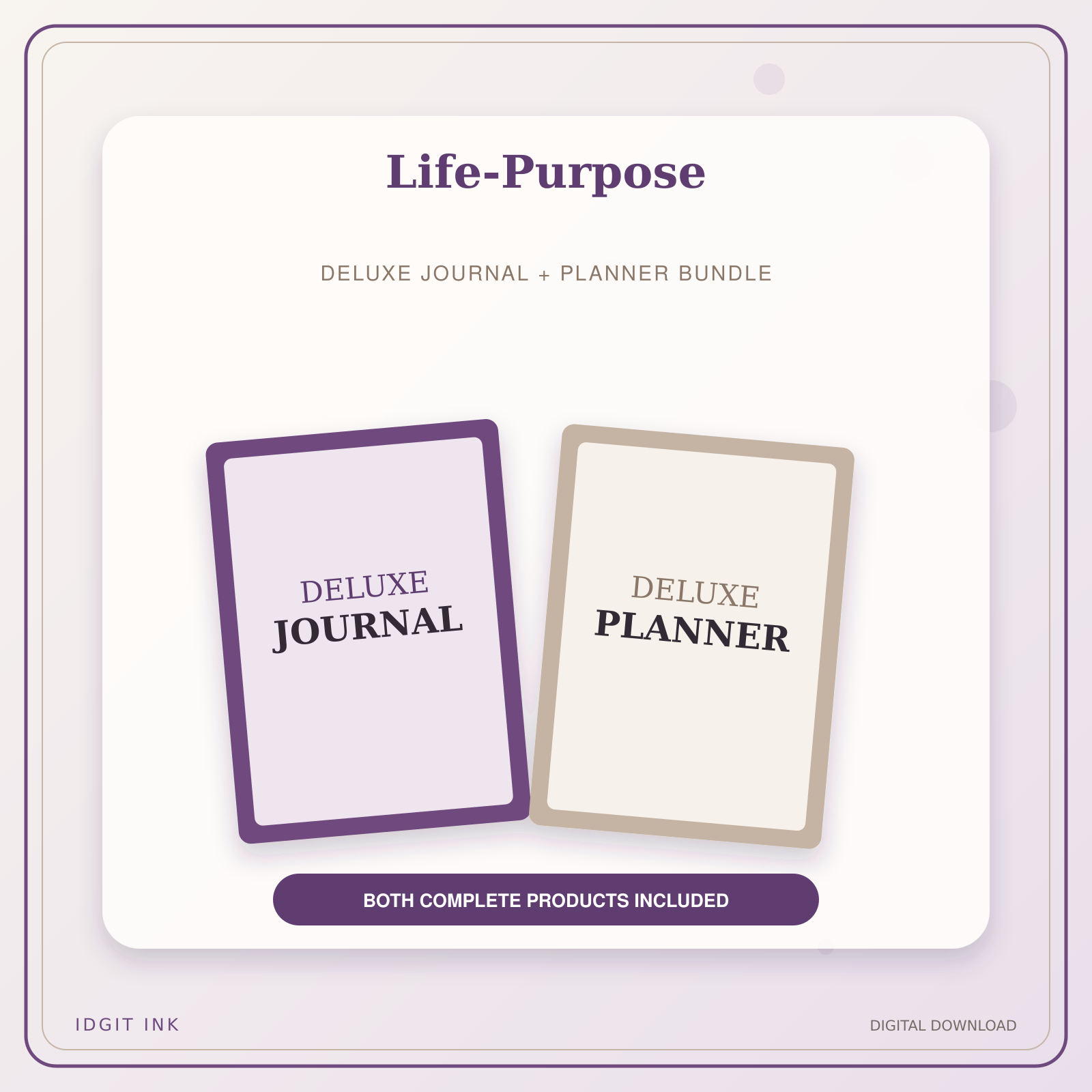 Idgit Ink Life-Purpose deluxe journal and planner bundle — primary bundle cover showing both deluxe products