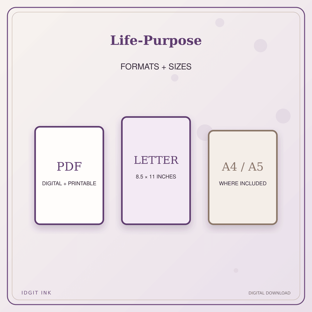 Idgit Ink Life-Purpose deluxe journal and planner bundle — digital formats and available page sizes