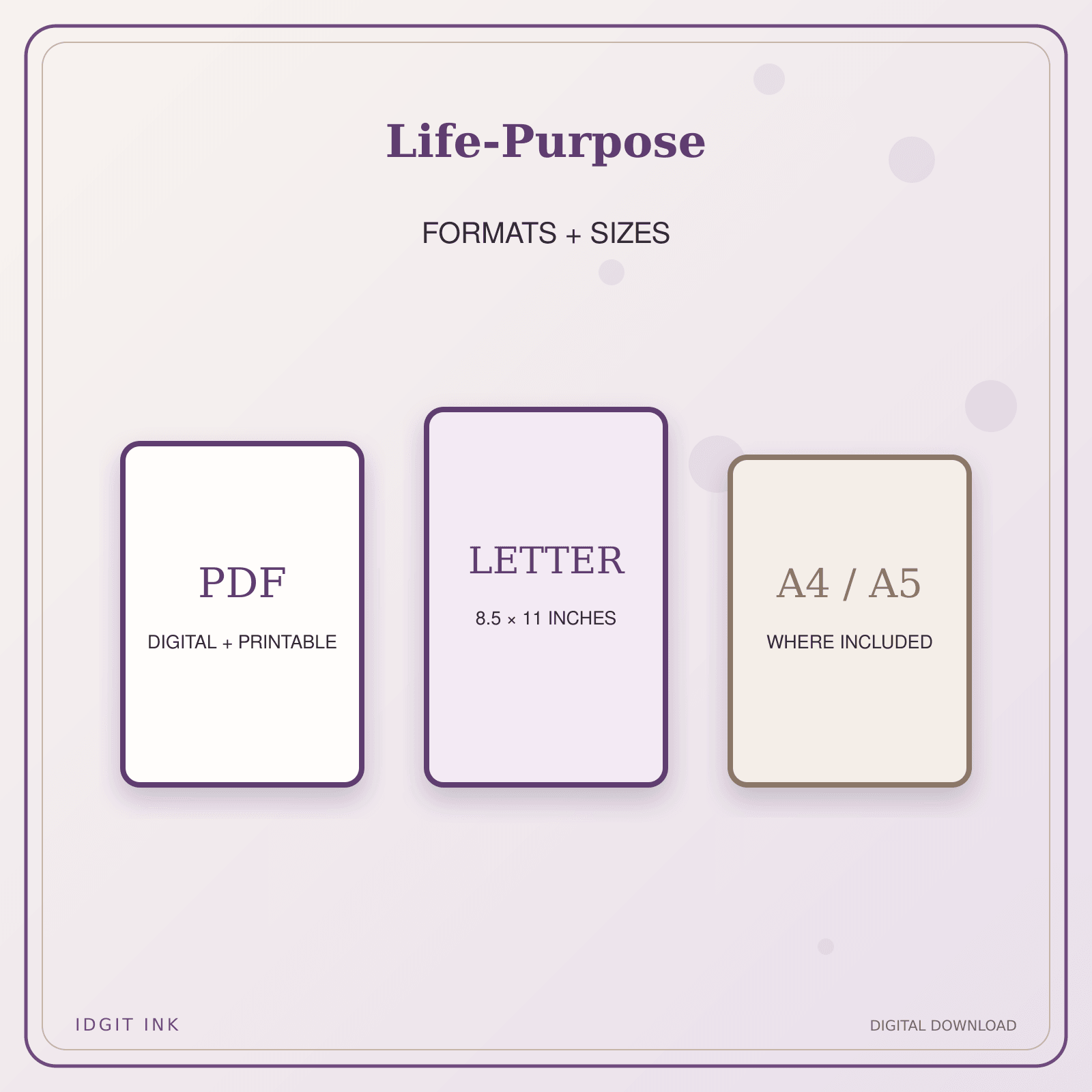 Idgit Ink Life-Purpose deluxe journal and planner bundle — digital formats and available page sizes