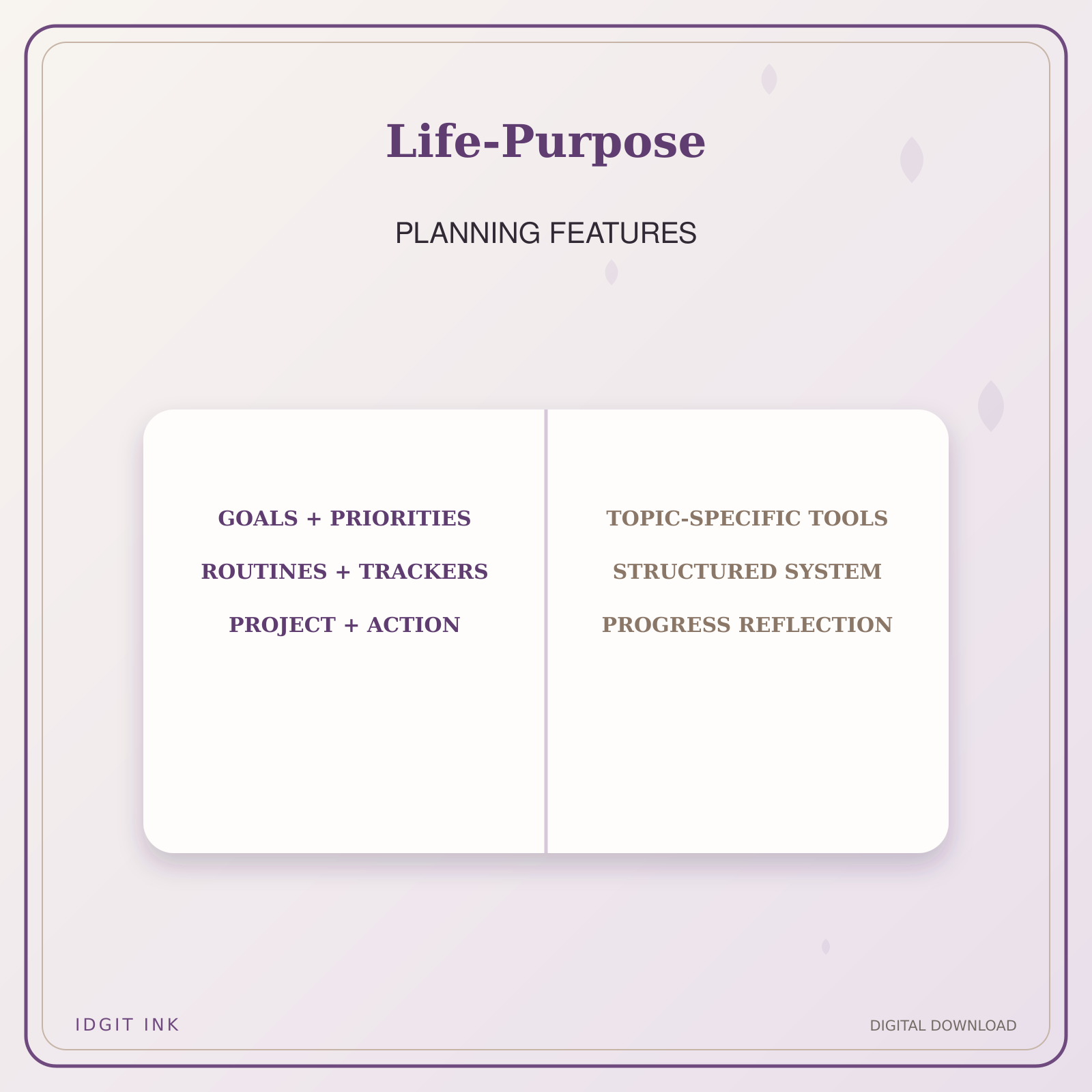 Idgit Ink Life-Purpose deluxe journal and planner bundle — planner organization and planning features
