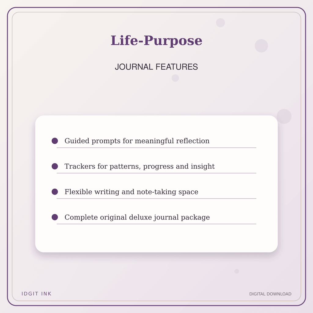 Idgit Ink Life-Purpose deluxe journal and planner bundle — journal prompts and reflection features