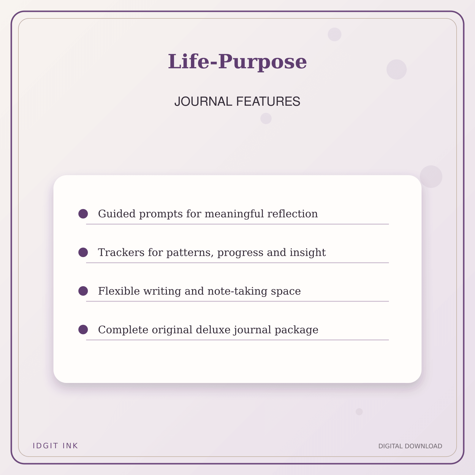 Idgit Ink Life-Purpose deluxe journal and planner bundle — journal prompts and reflection features