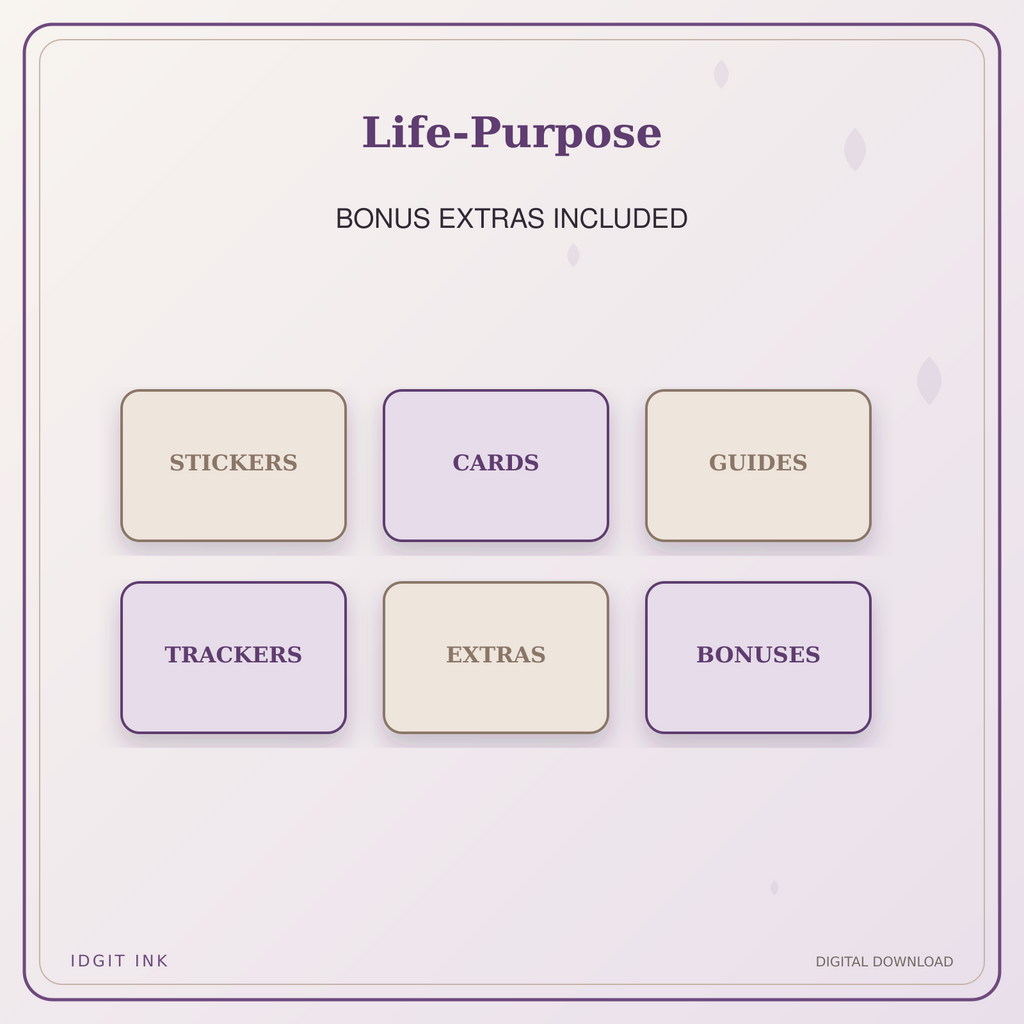 Idgit Ink Life-Purpose deluxe journal and planner bundle — included digital stickers and cards