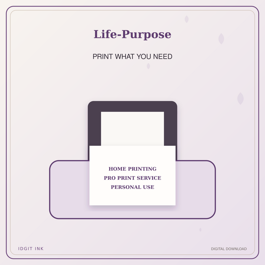 Idgit Ink Life-Purpose deluxe journal and planner bundle — home and professional printing information