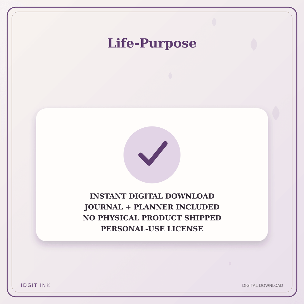 Idgit Ink Life-Purpose deluxe journal and planner bundle — instant download and no physical product notice