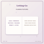 Idgit Ink Letting-Go deluxe journal and planner bundle — planner organization and planning features