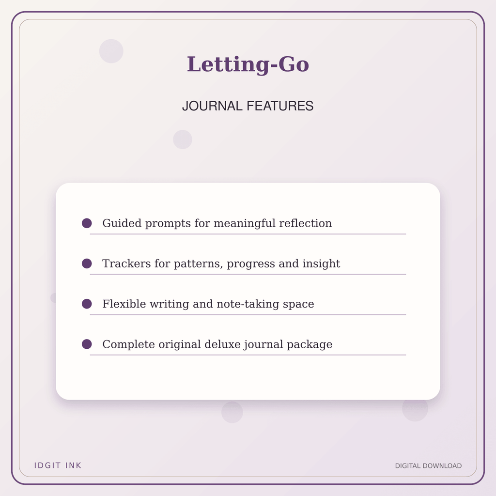 Idgit Ink Letting-Go deluxe journal and planner bundle — journal prompts and reflection features