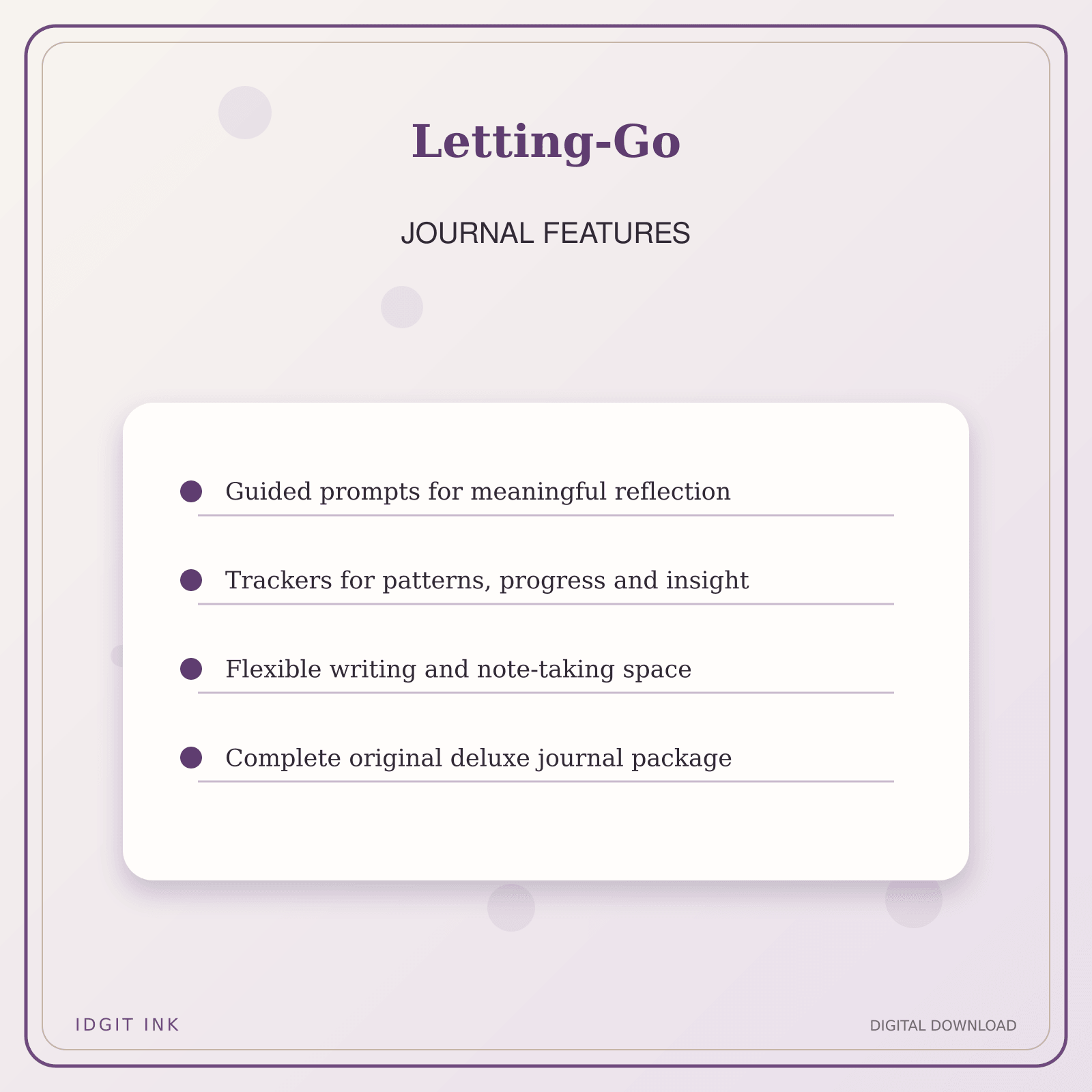 Idgit Ink Letting-Go deluxe journal and planner bundle — journal prompts and reflection features