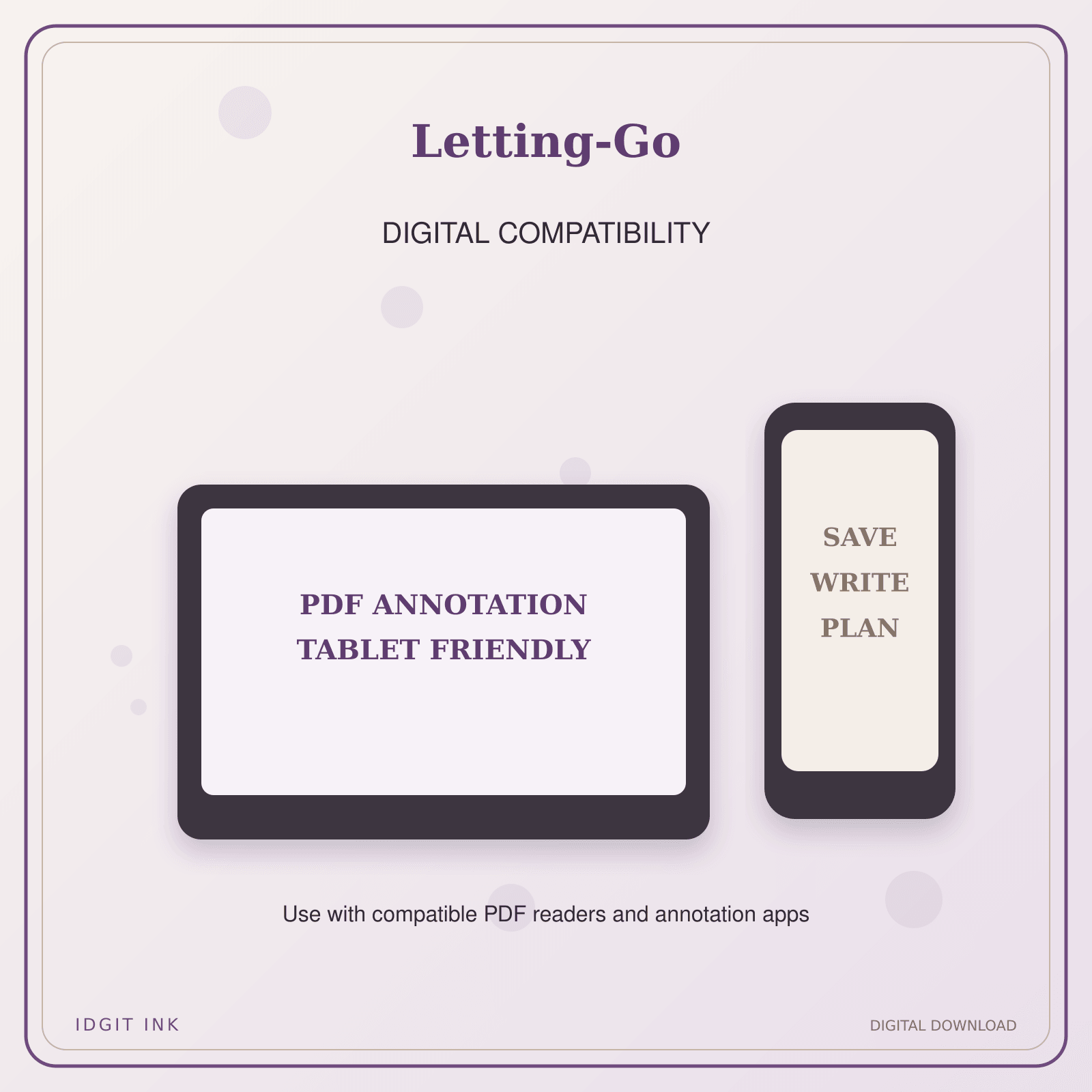 Idgit Ink Letting-Go deluxe journal and planner bundle — tablet and pdf annotation compatibility