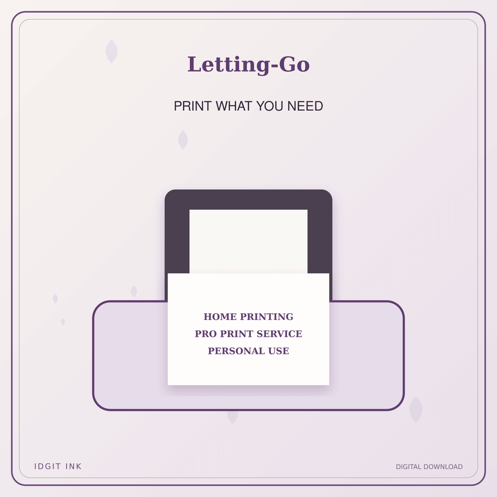 Idgit Ink Letting-Go deluxe journal and planner bundle — home and professional printing information