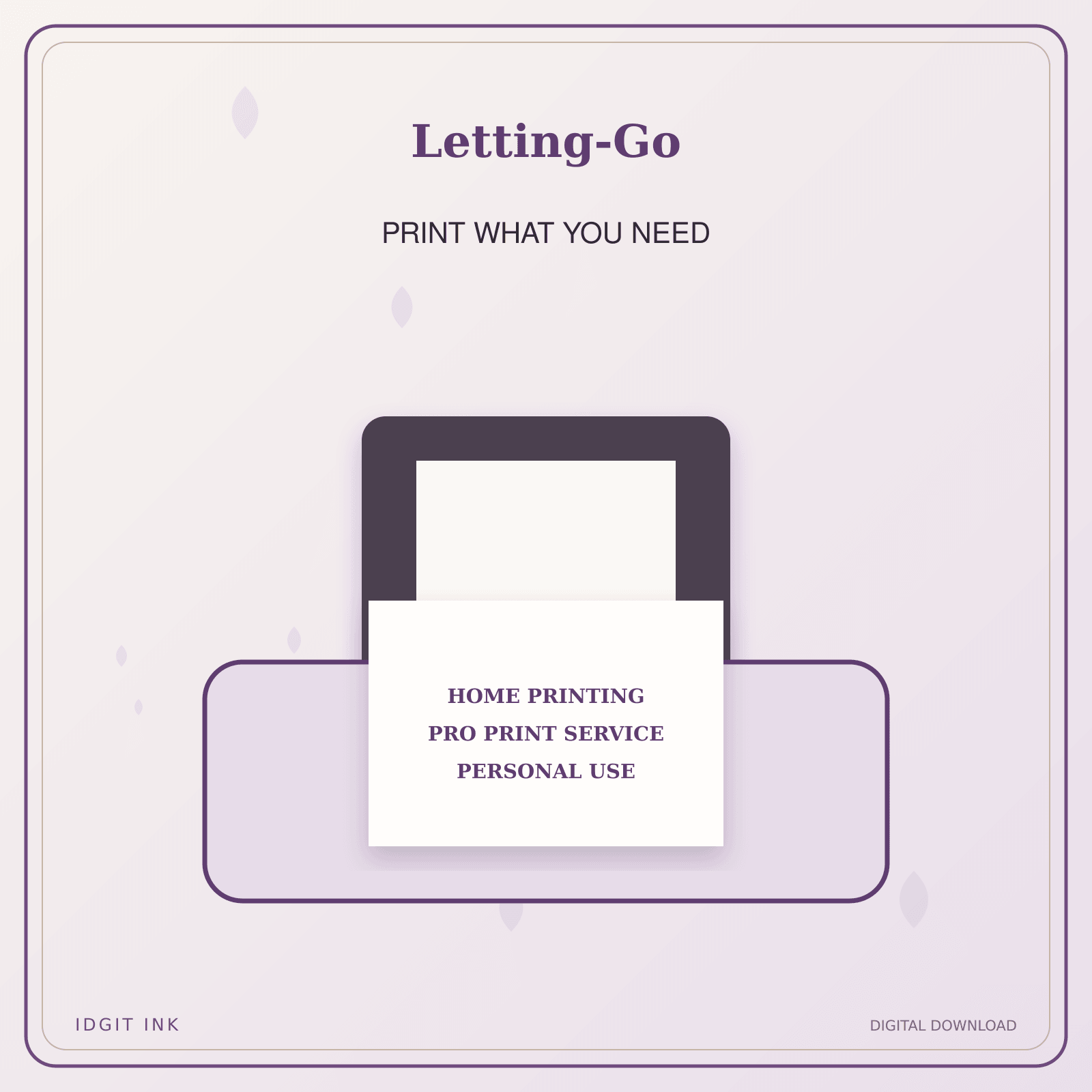 Idgit Ink Letting-Go deluxe journal and planner bundle — home and professional printing information