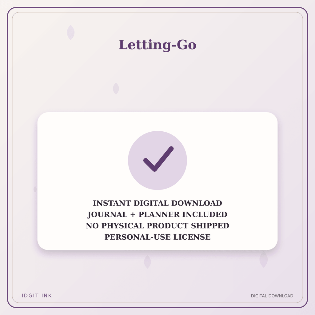 Idgit Ink Letting-Go deluxe journal and planner bundle — instant download and no physical product notice