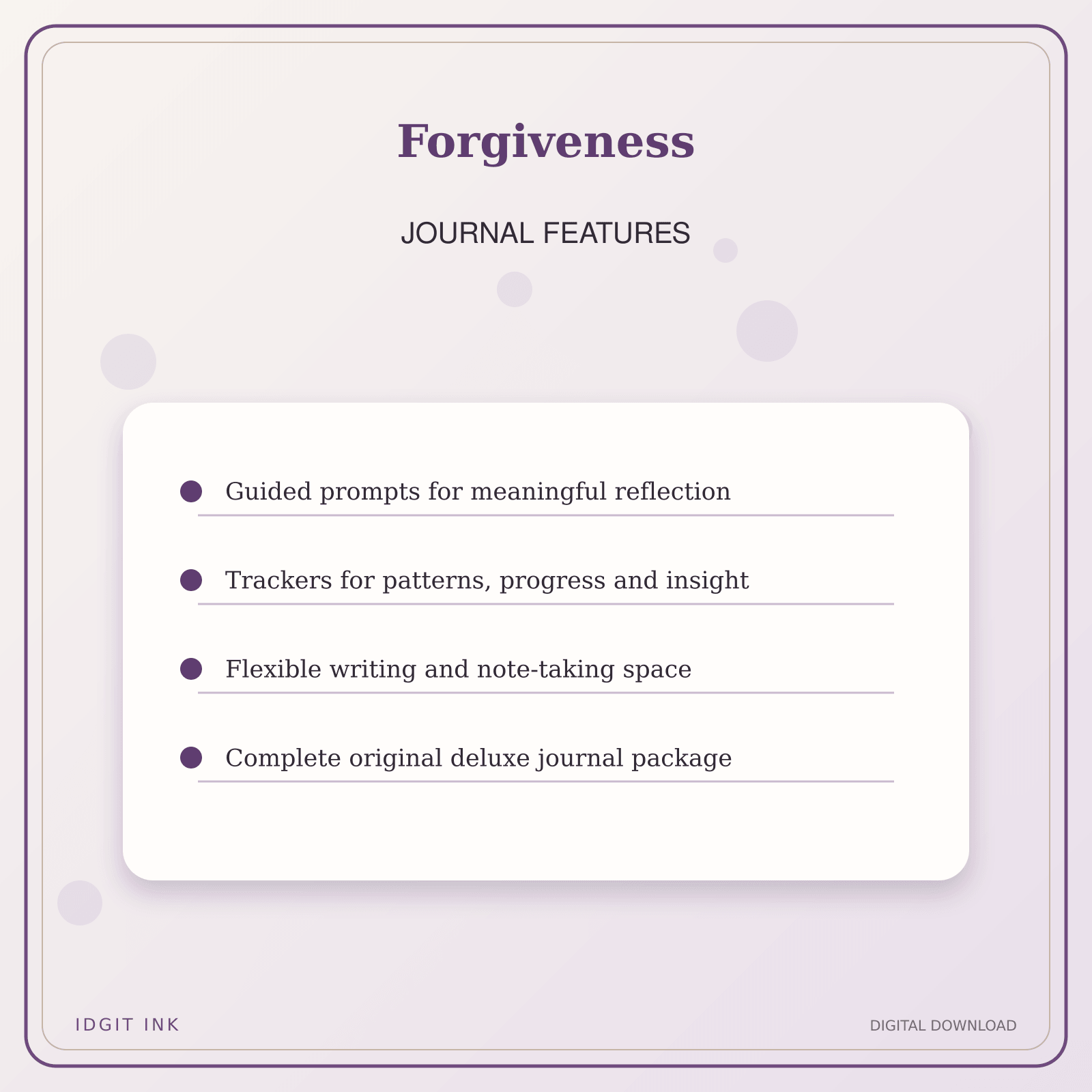 Idgit Ink Forgiveness deluxe journal and planner bundle — journal prompts and reflection features
