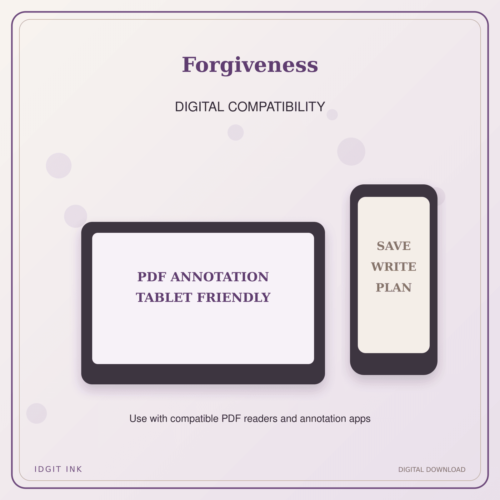 Idgit Ink Forgiveness deluxe journal and planner bundle — tablet and pdf annotation compatibility