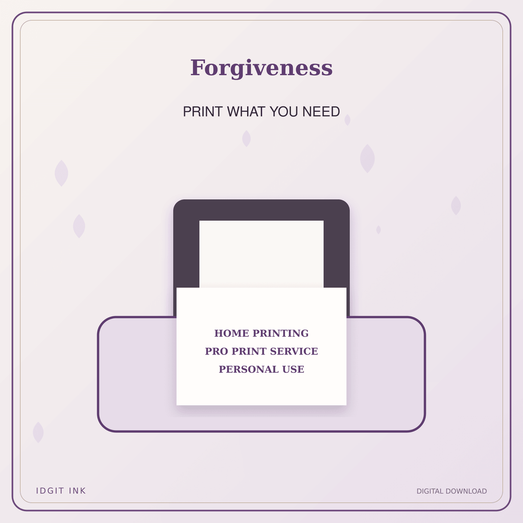 Idgit Ink Forgiveness deluxe journal and planner bundle — home and professional printing information