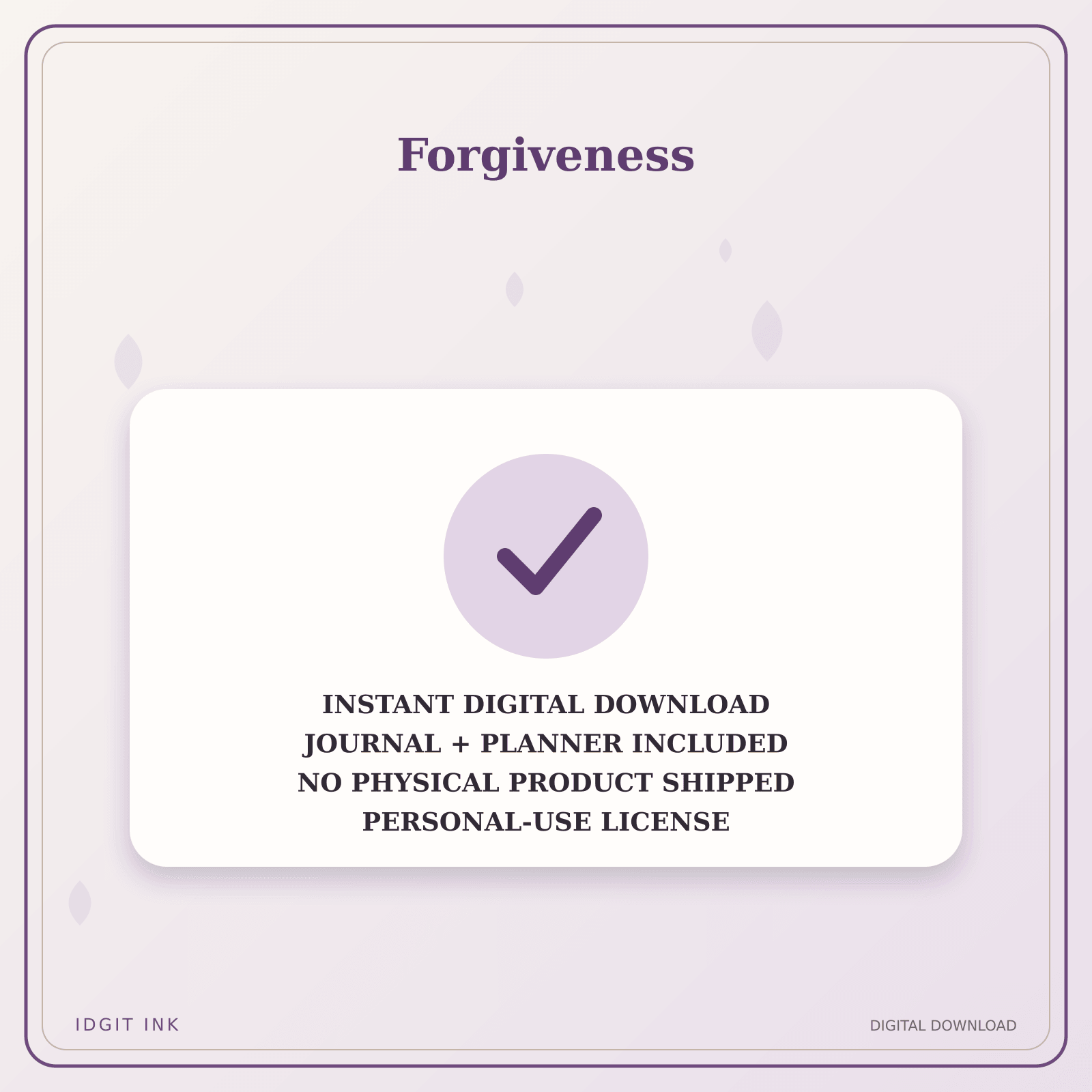 Idgit Ink Forgiveness deluxe journal and planner bundle — instant download and no physical product notice