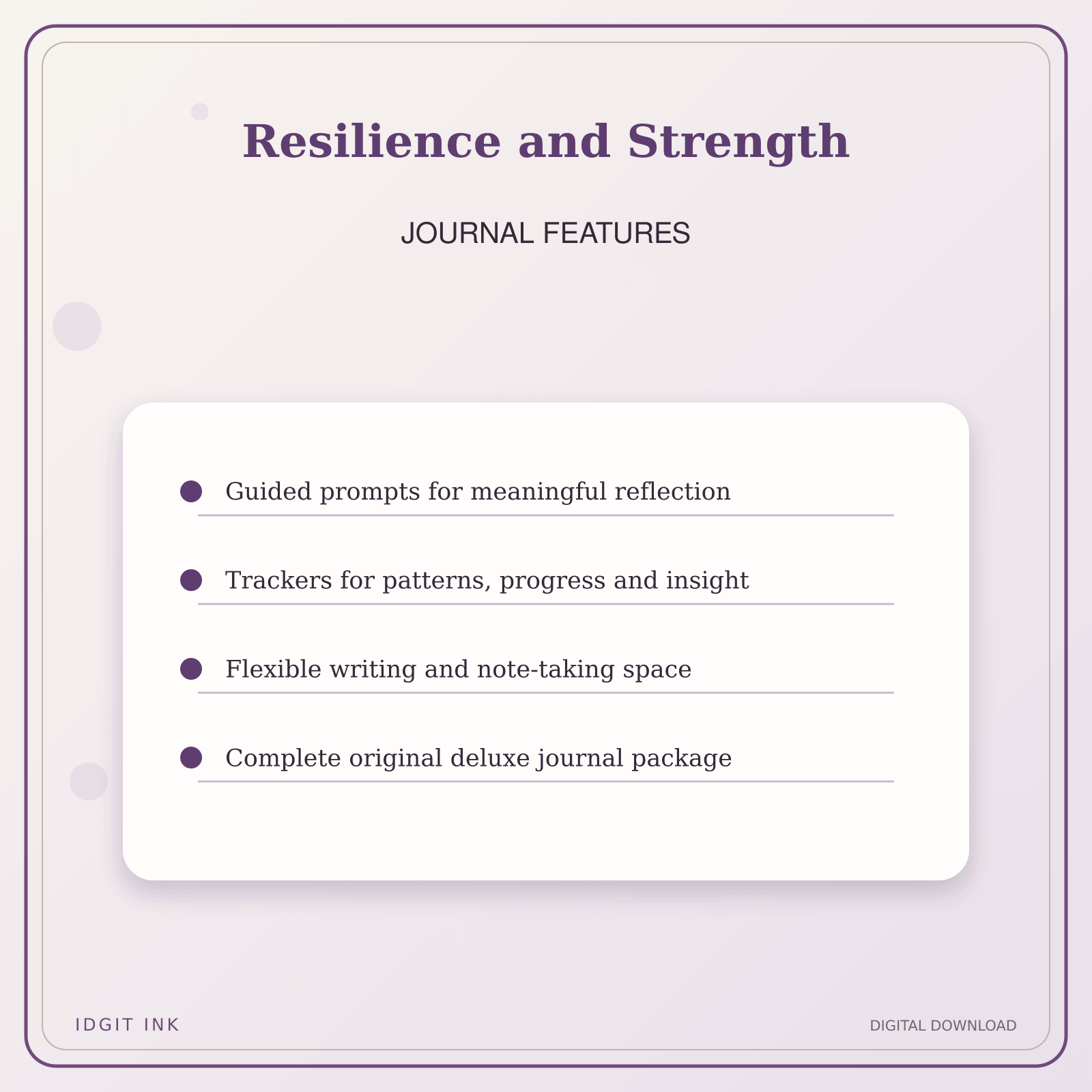 Idgit Ink Resilience and Strength deluxe journal and planner bundle — journal prompts and reflection features
