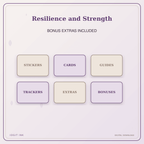 Idgit Ink Resilience and Strength deluxe journal and planner bundle — included digital stickers and cards