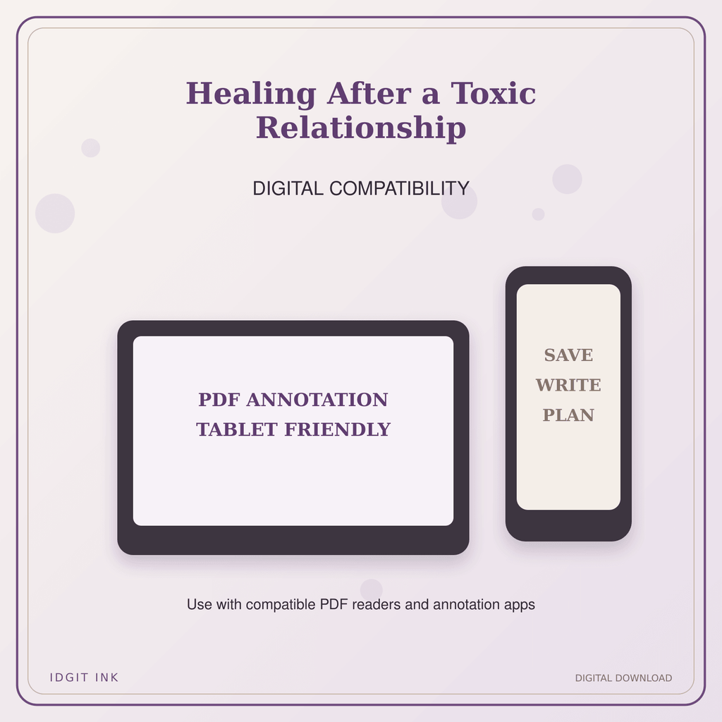 Idgit Ink Healing After a Toxic Relationship deluxe journal and planner bundle — tablet and pdf annotation compatibility