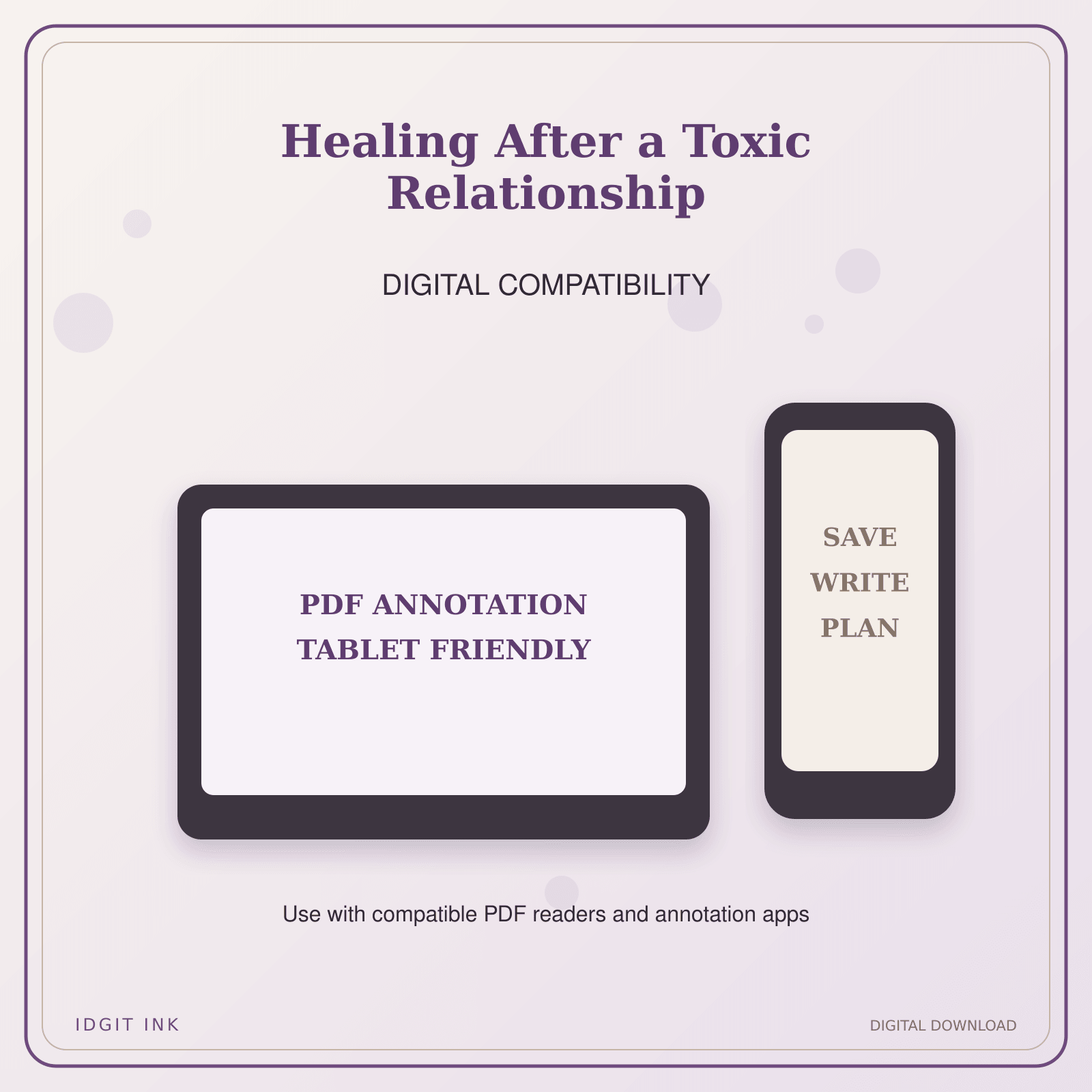 Idgit Ink Healing After a Toxic Relationship deluxe journal and planner bundle — tablet and pdf annotation compatibility
