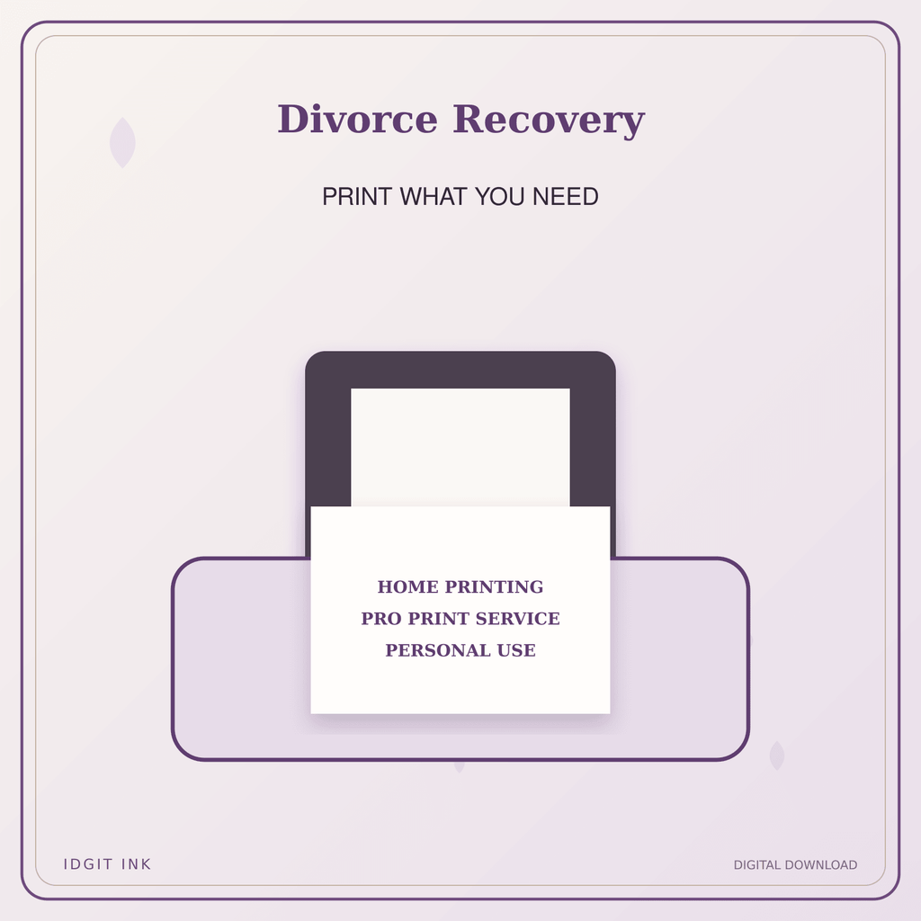 Idgit Ink Divorce Recovery deluxe journal and planner bundle — home and professional printing information