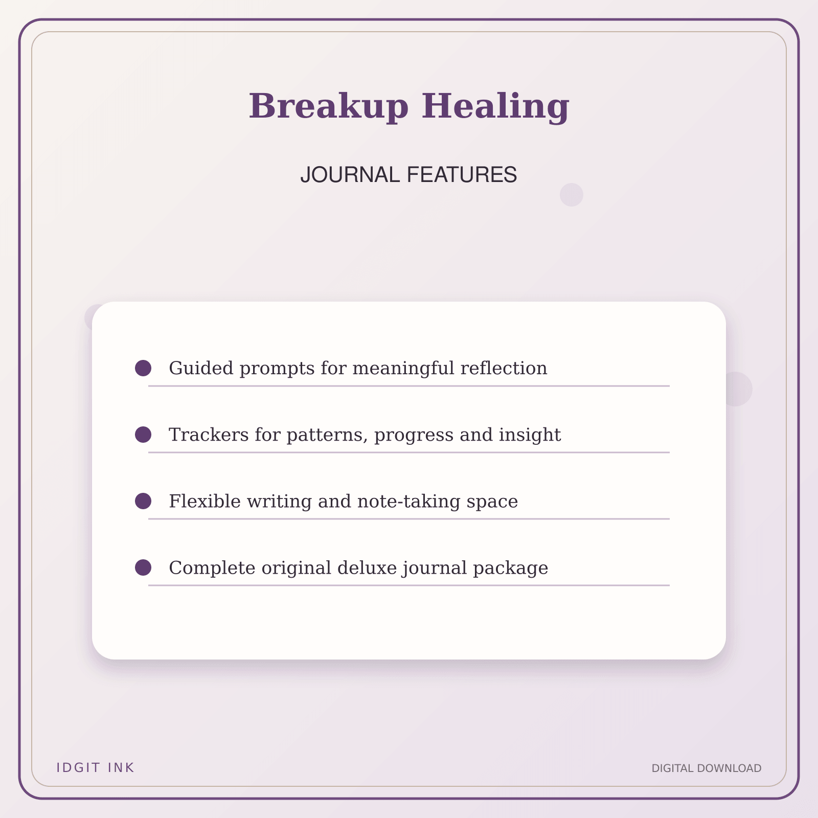 Idgit Ink Breakup Healing deluxe journal and planner bundle — journal prompts and reflection features