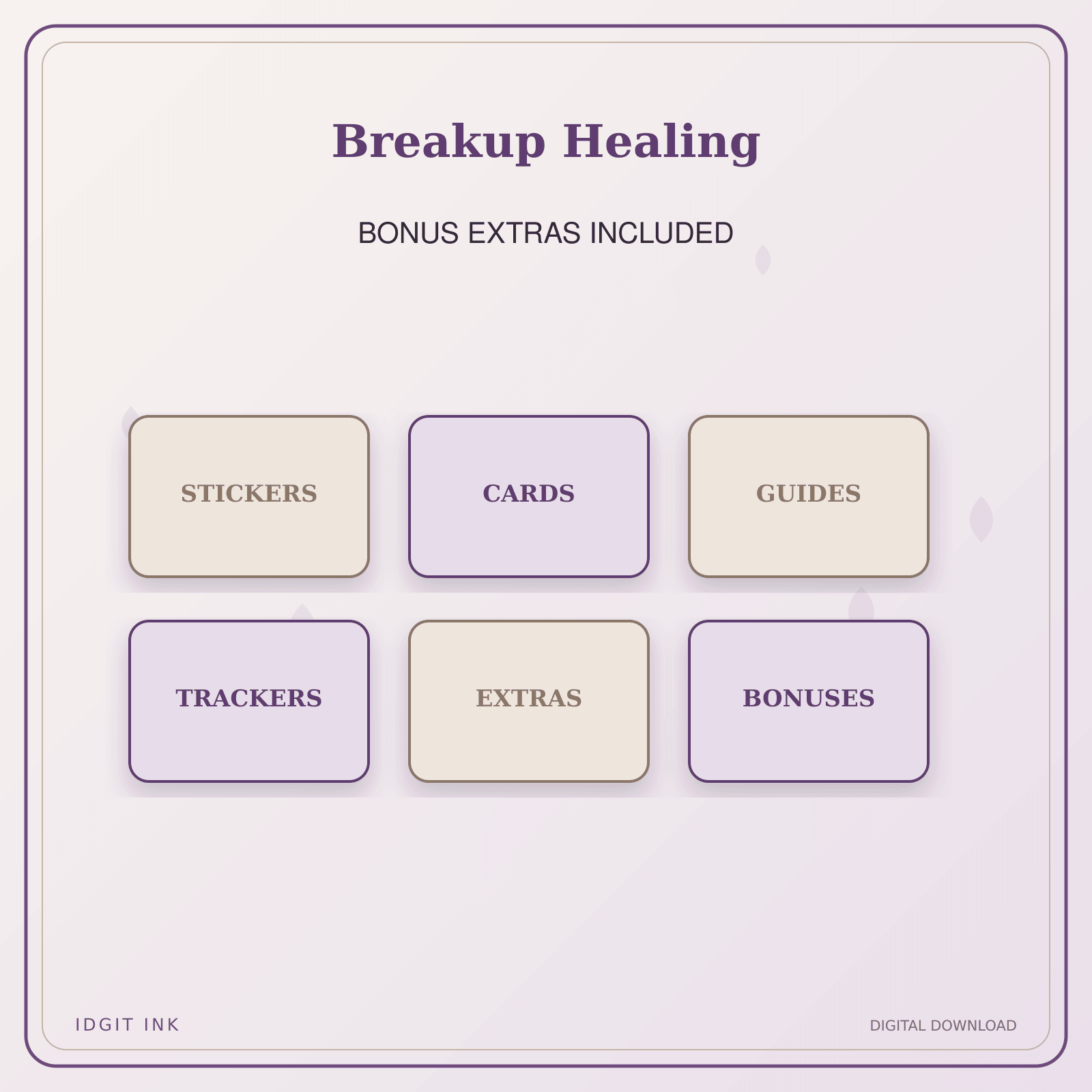 Idgit Ink Breakup Healing deluxe journal and planner bundle — included digital stickers and cards