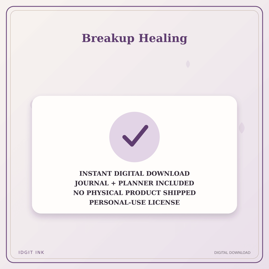 Idgit Ink Breakup Healing deluxe journal and planner bundle — instant download and no physical product notice