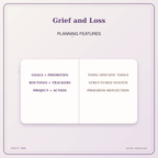 Idgit Ink Grief and Loss deluxe journal and planner bundle — planner organization and planning features