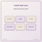 Idgit Ink Grief and Loss deluxe journal and planner bundle — included digital stickers and cards