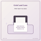 Idgit Ink Grief and Loss deluxe journal and planner bundle — home and professional printing information