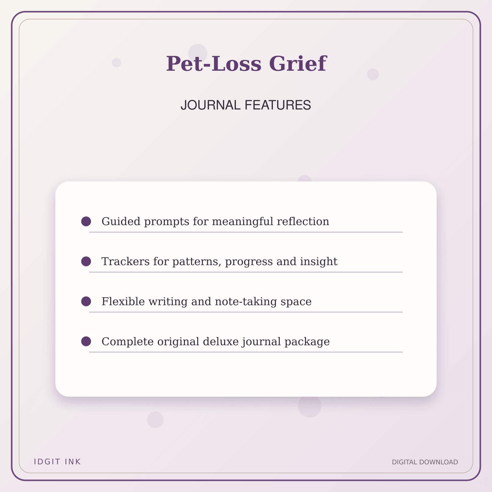Idgit Ink Pet-Loss Grief deluxe journal and planner bundle — journal prompts and reflection features