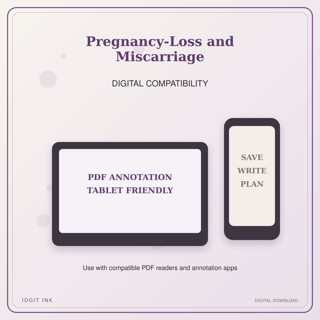 Idgit Ink Pregnancy-Loss and Miscarriage deluxe journal and planner bundle — tablet and pdf annotation compatibility