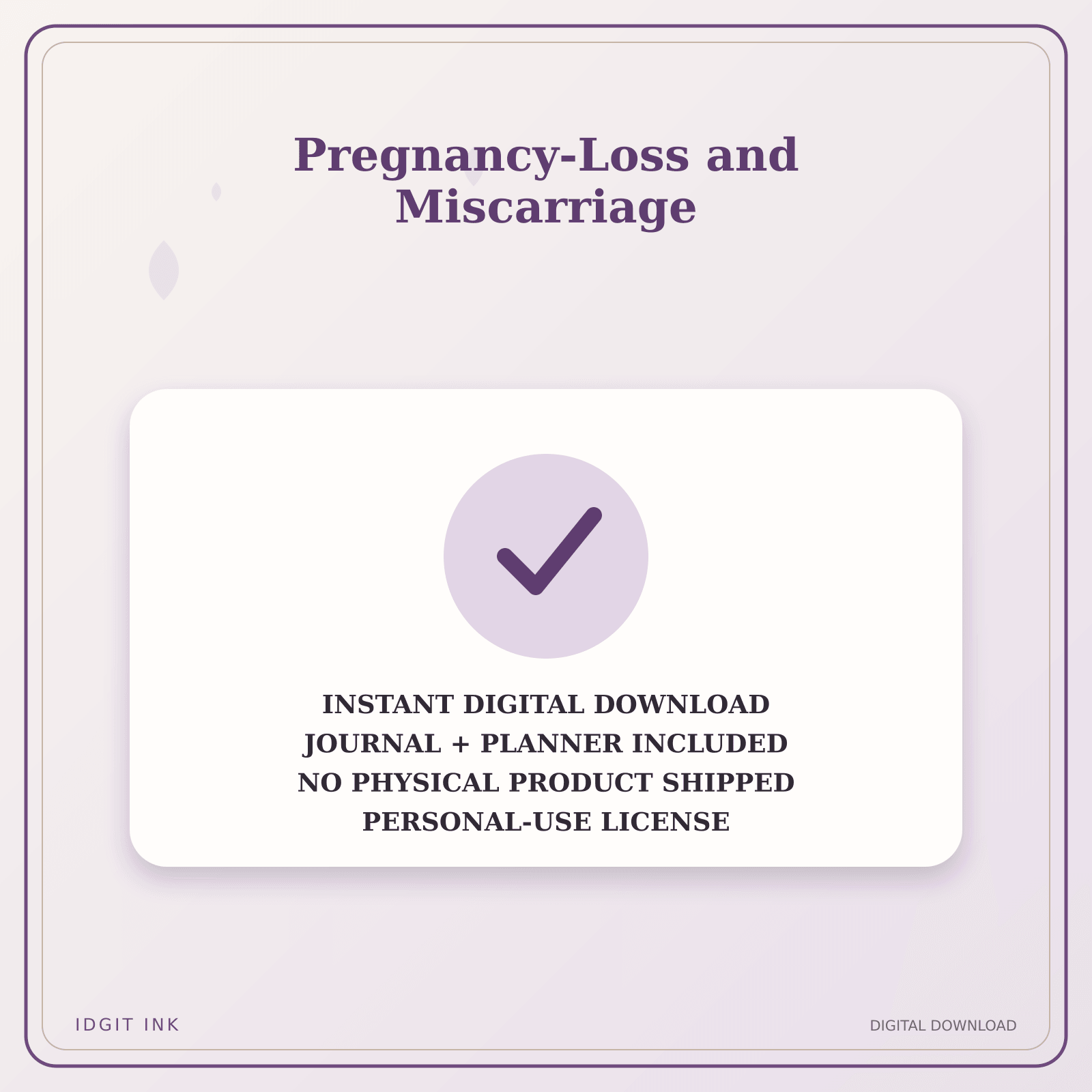 Idgit Ink Pregnancy-Loss and Miscarriage deluxe journal and planner bundle — instant download and no physical product notice