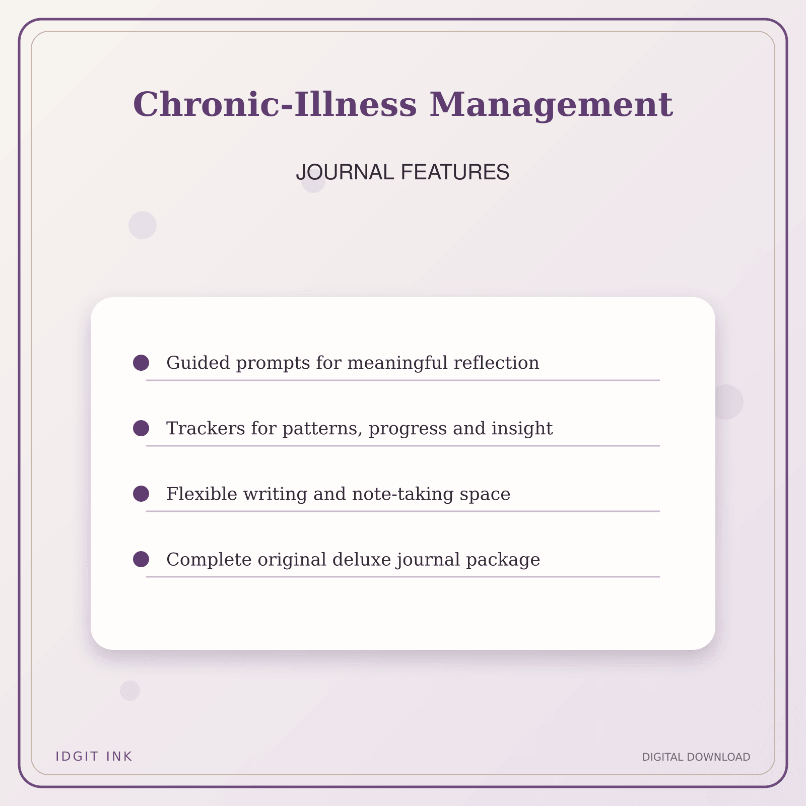 Idgit Ink Chronic-Illness Management deluxe journal and planner bundle — journal prompts and reflection features