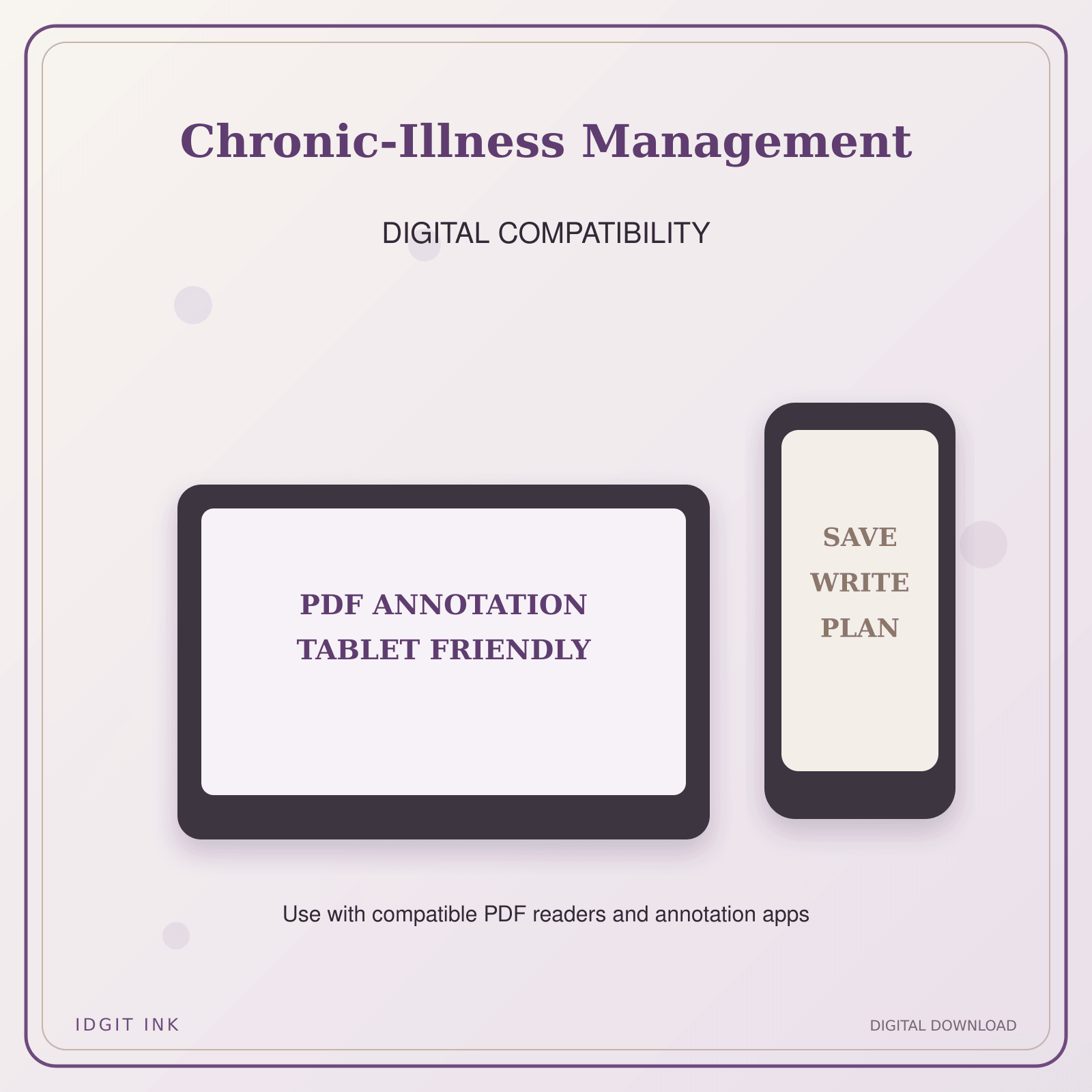 Idgit Ink Chronic-Illness Management deluxe journal and planner bundle — tablet and pdf annotation compatibility